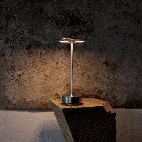 Modern Brass Cone LED Rechargeable Table Lamp Cordless USB-C