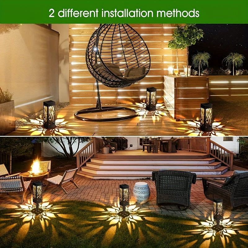 8-Pack Solar Pathway Lights – Motion Sensor, IPX5 Waterproof, Warm/Yellow LED