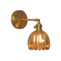 Vintage Brass Tulip Glass Wall Sconce 1-Light Classic Wall Light