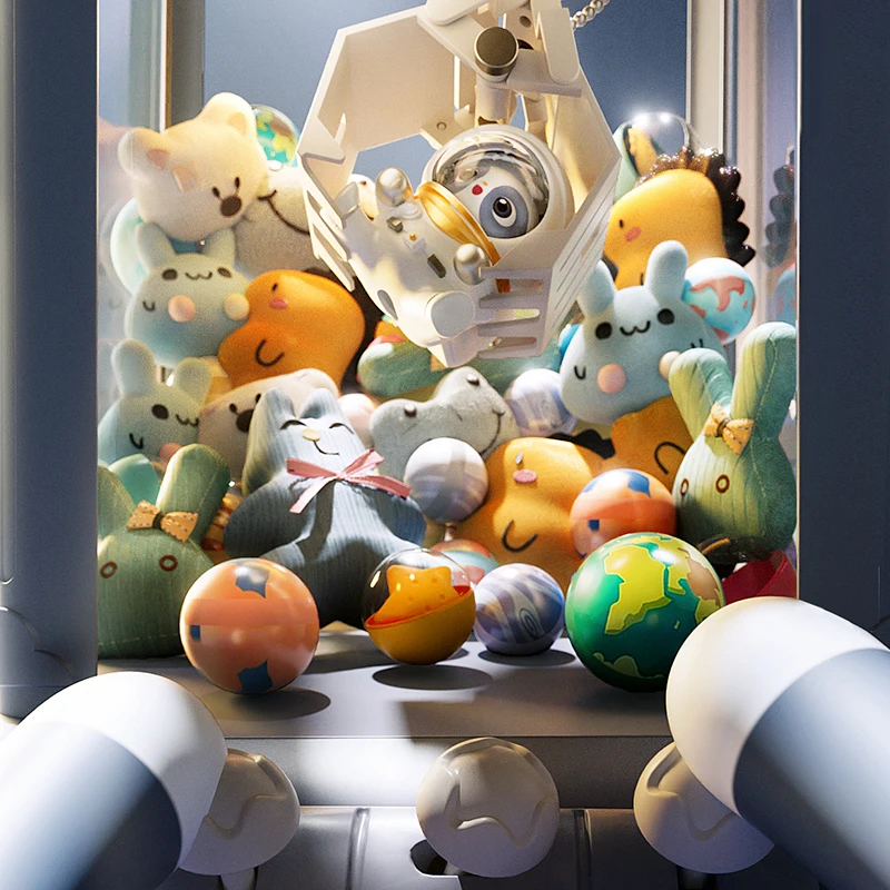 Kids Claw Machine Arcade Toy with Coins Plush Toys & Remote Control