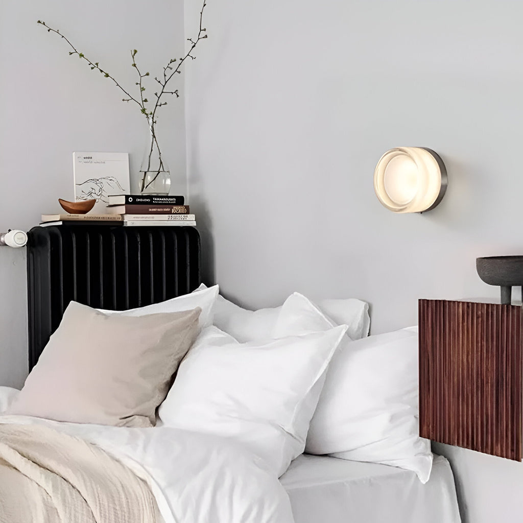 Nordic Acrylic Dimple LED Wall Sconce 1-Light 3-Color Adjustable
