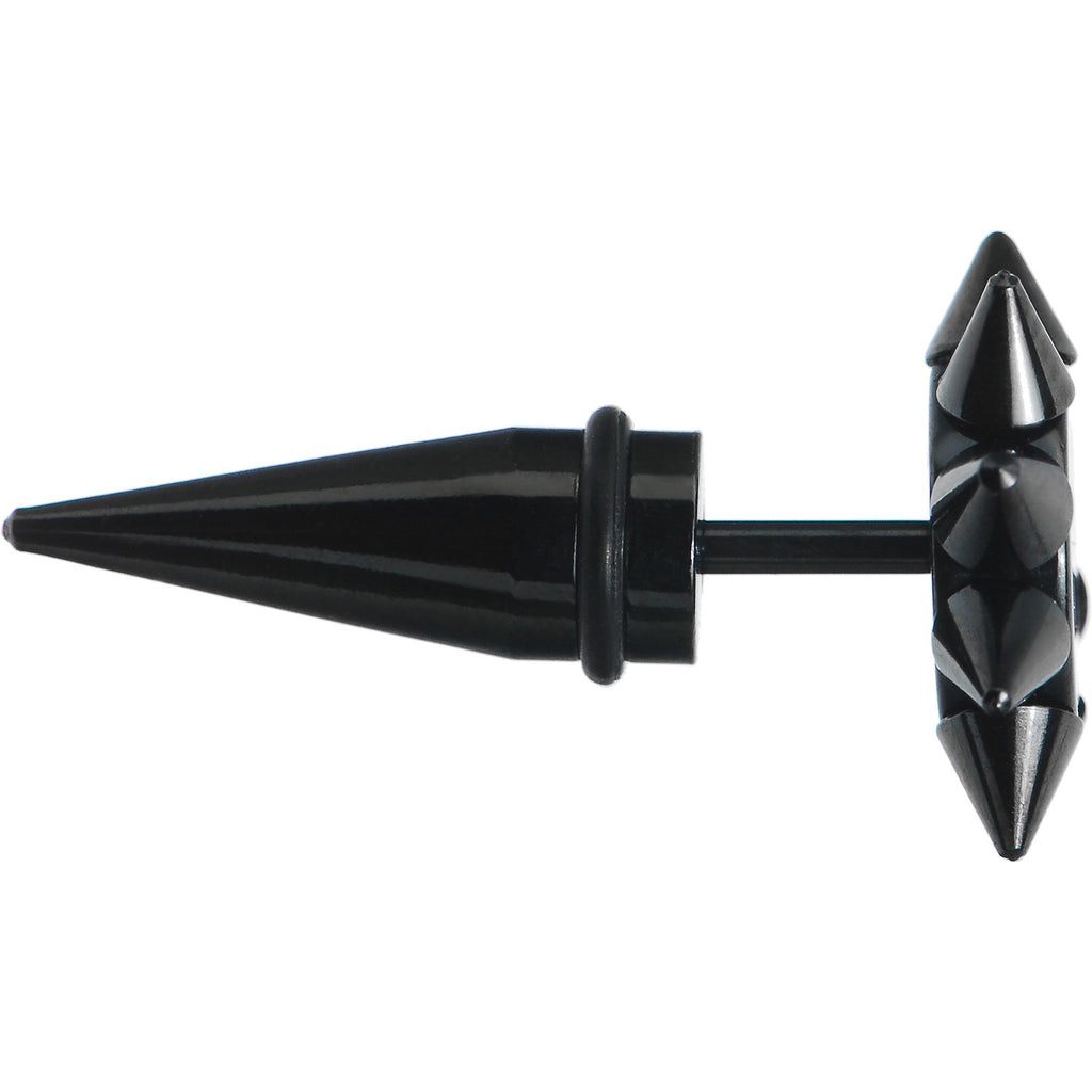 0G Yin Yang Spiked Logo Fake Taper Ear Plug