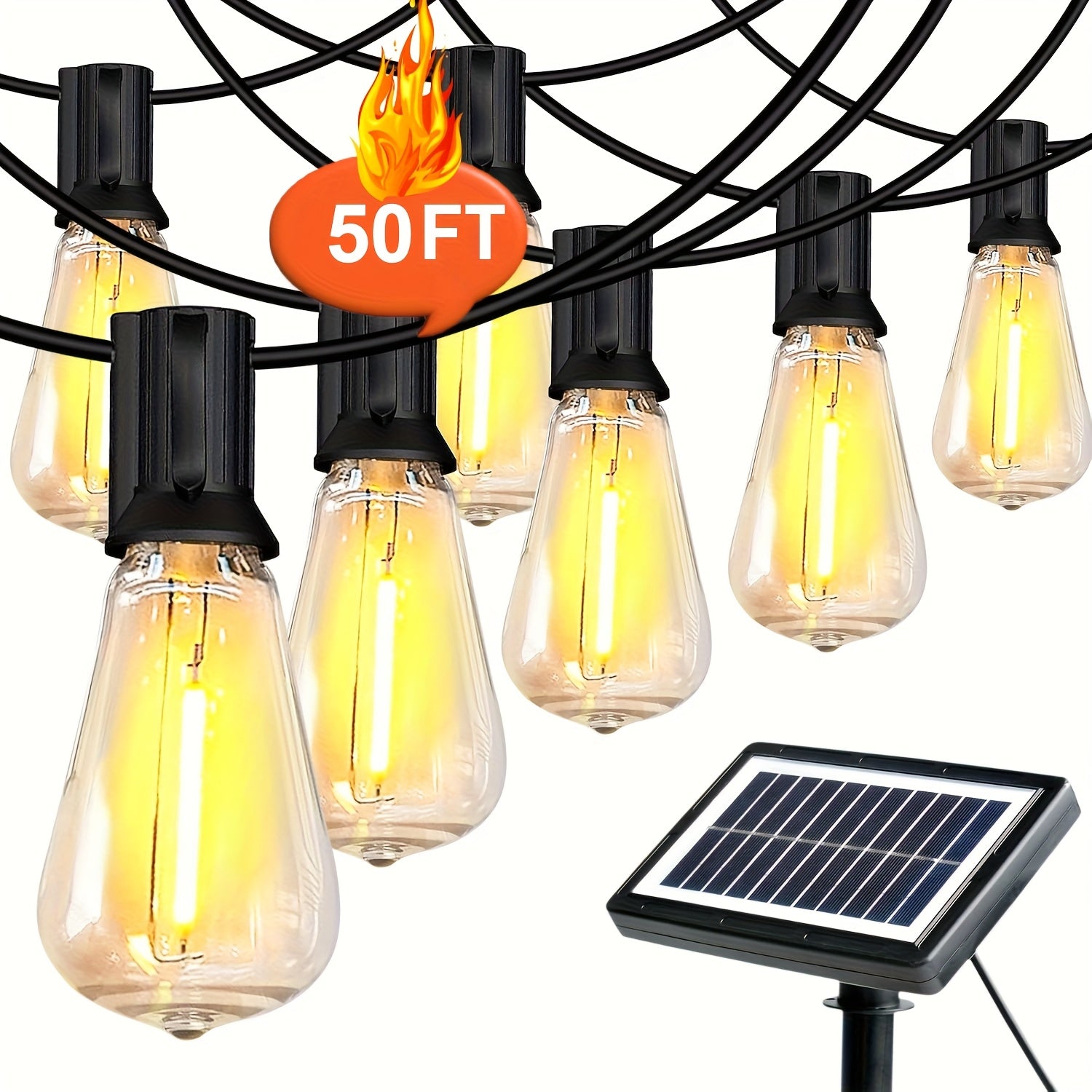 100FT Solar String Lights Outdoor – Waterproof LED Globe Lights for Patio & Garden