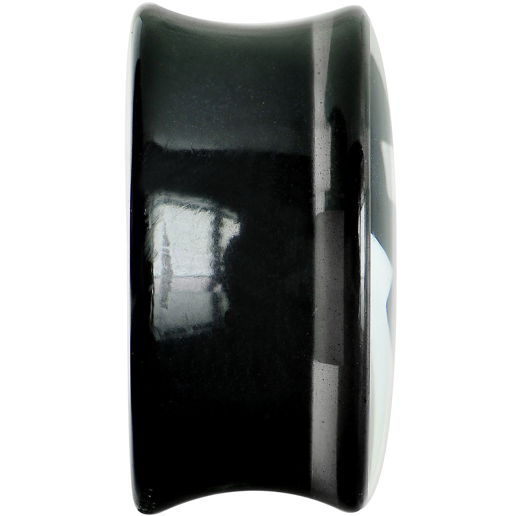 20mm Black Acrylic White Mustache Saddle Plug