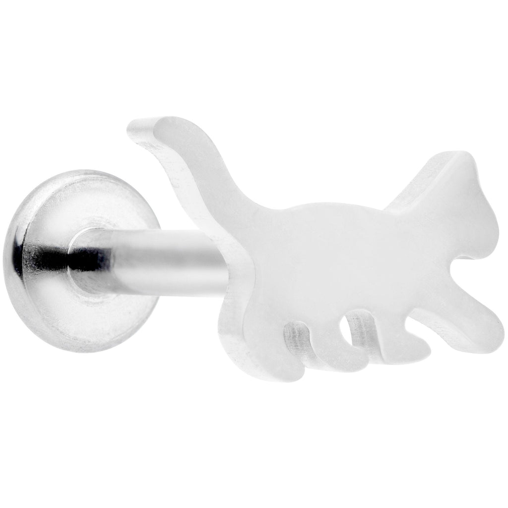 16G 5/16 Cat Internally Threaded Labret Tragus