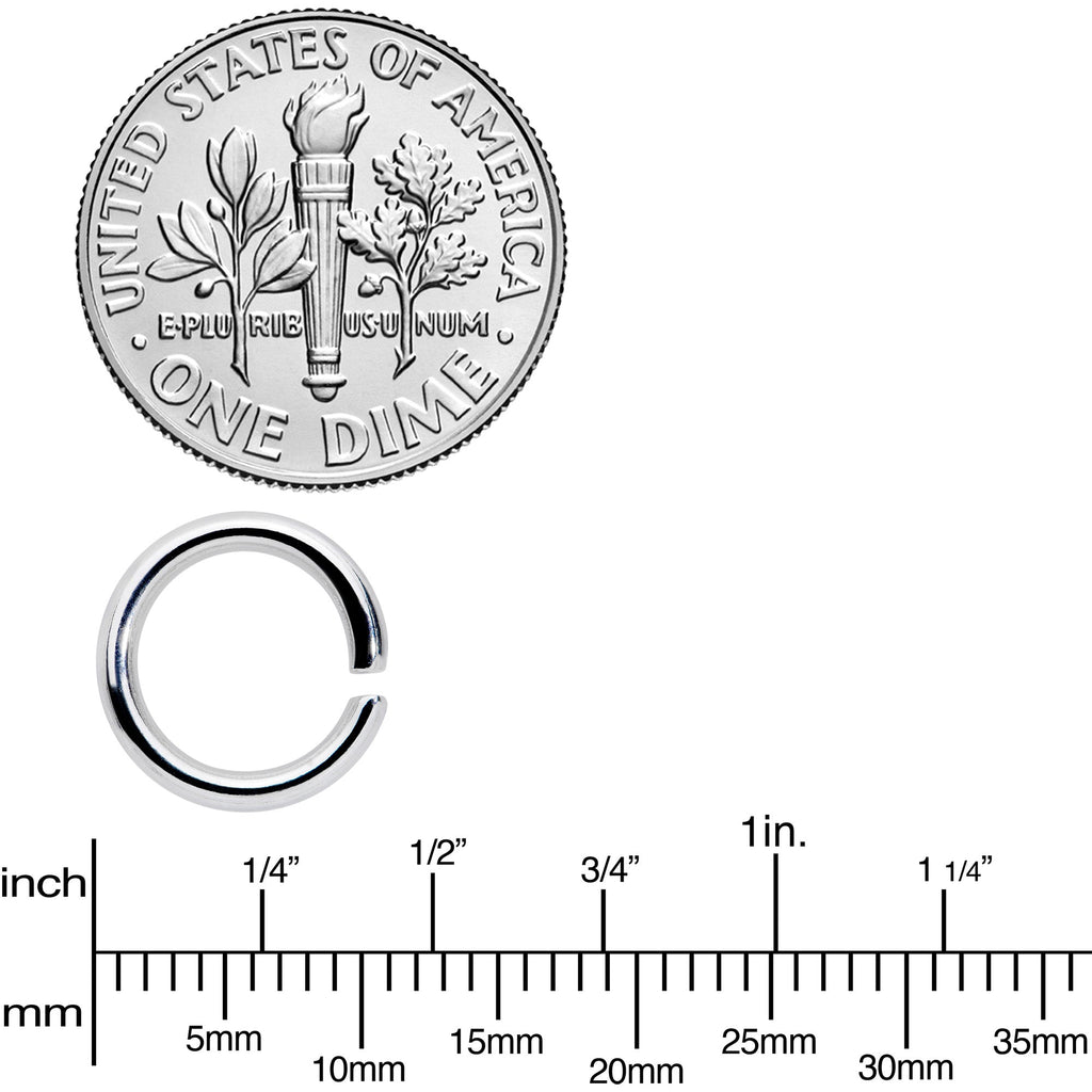 14G 5/16 Steel Blue Anodized Seamless Cartilage Ring Set of 12