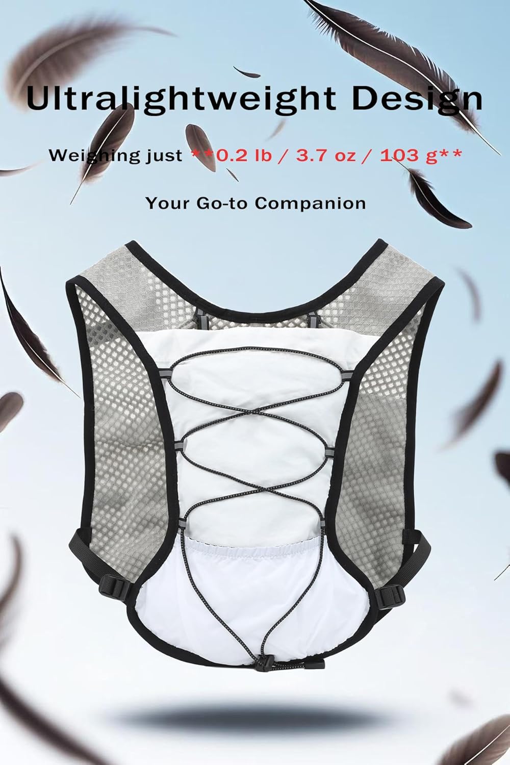 Ultra Lightweight Running Hydration Vest 2L Bladder 6 Pocket Pack 103g