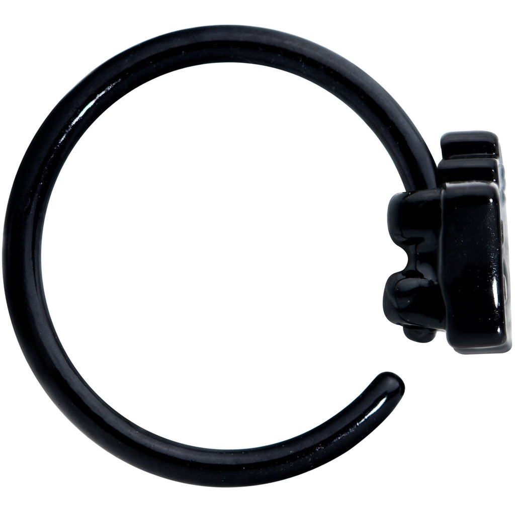 20G 5/16 Black Green Boo Ghost Halloween Nose Hoop