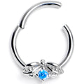 16G 3/8 Blue Gem Beauty Bug Insect Hinged Segment Ring