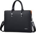 Genuine Leather Business Briefcase 15.6 Inch Laptop Bag Multi Compartment