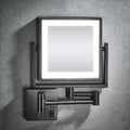 Wall Mounted LED Makeup Mirror Black 1X 3X Magnifying Adjustable Arm