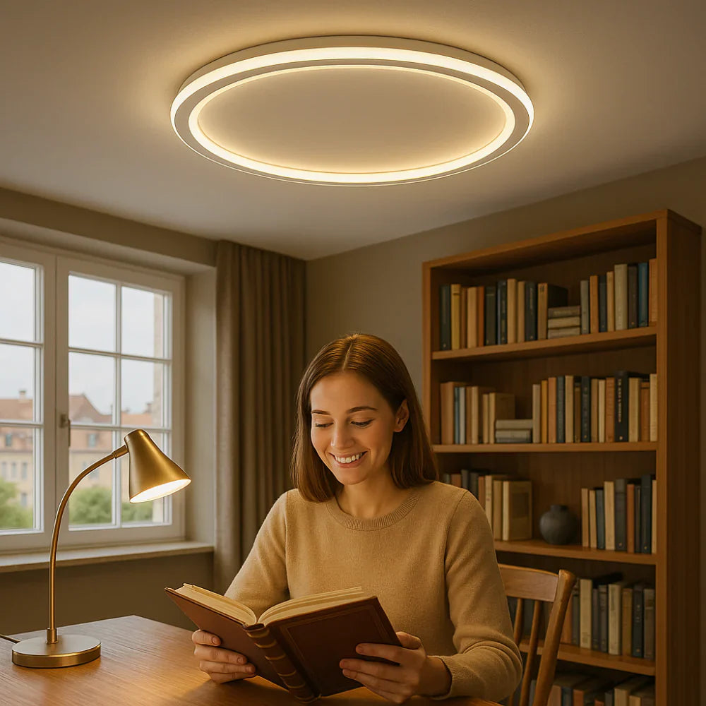 Modern LED Ceiling Light Dimmable Remote Control Round Fixture Bedroom Living