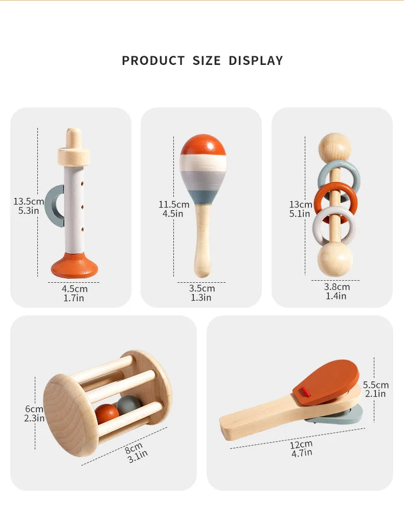 Montessori Wooden Toddler Musical Instrument Set Xylophone Educational Toy Kit