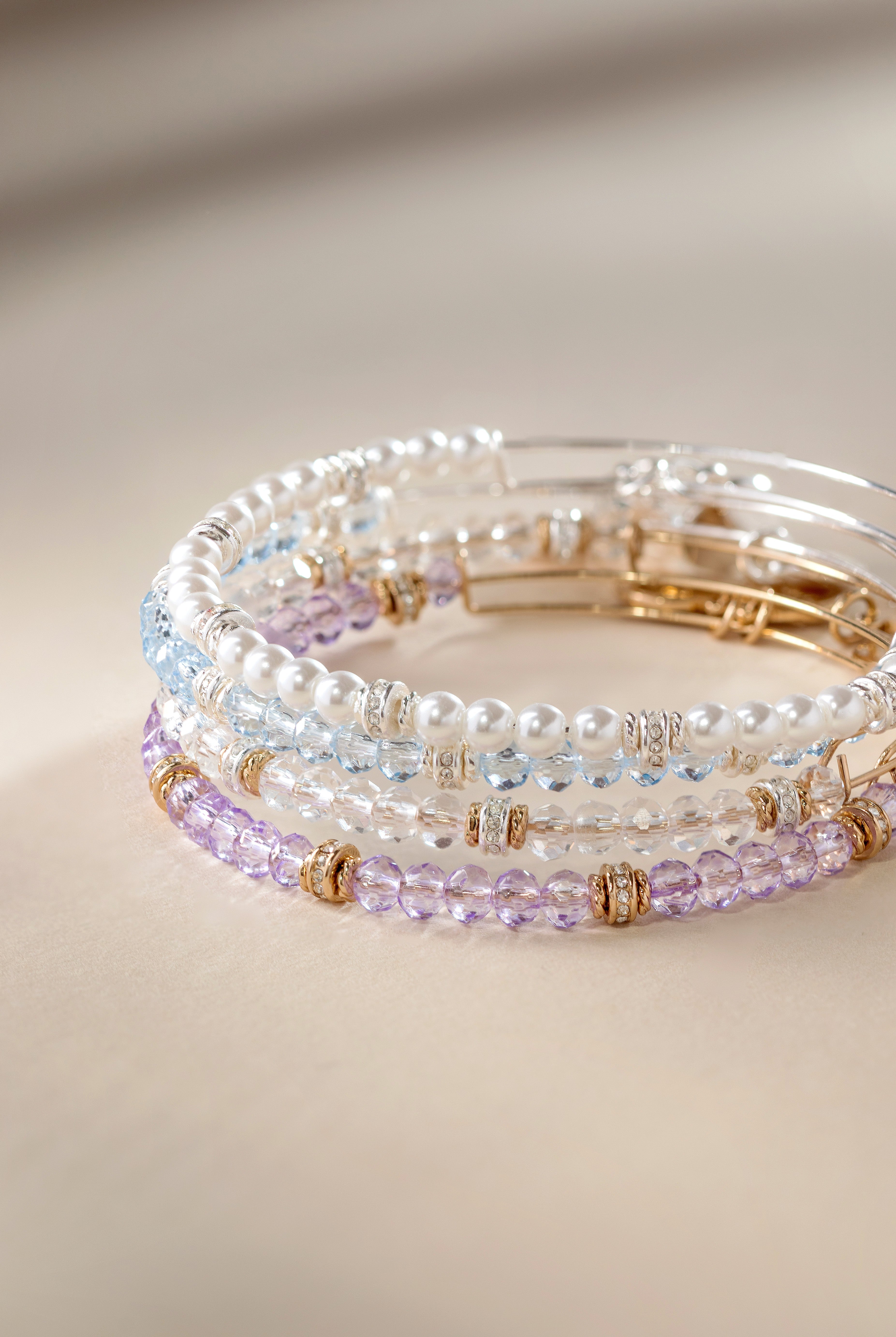 Blue Crystal Beaded Bangle