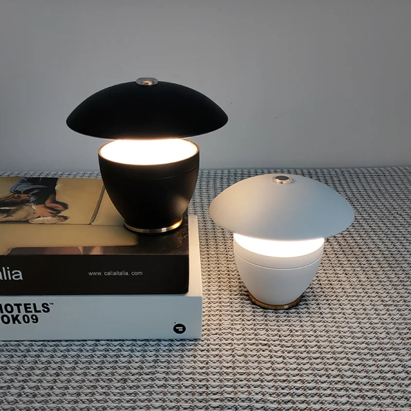 Nordic Battery Powered Dimmable LED Night Table Lamp Small Bedroom Home Decor