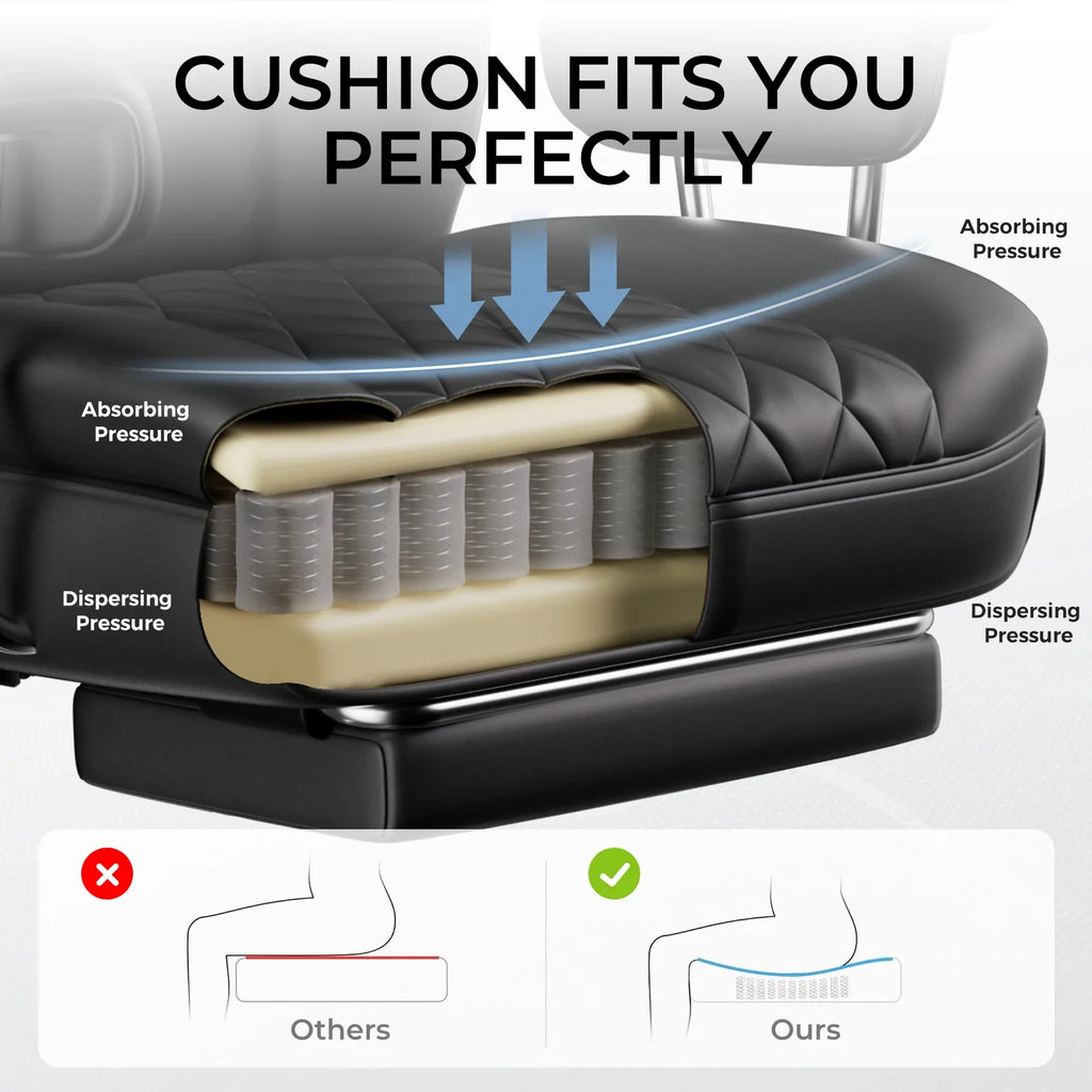 Big and Tall Gaming Chair Pocket Spring Lumbar Support Ergonomic Office Chair