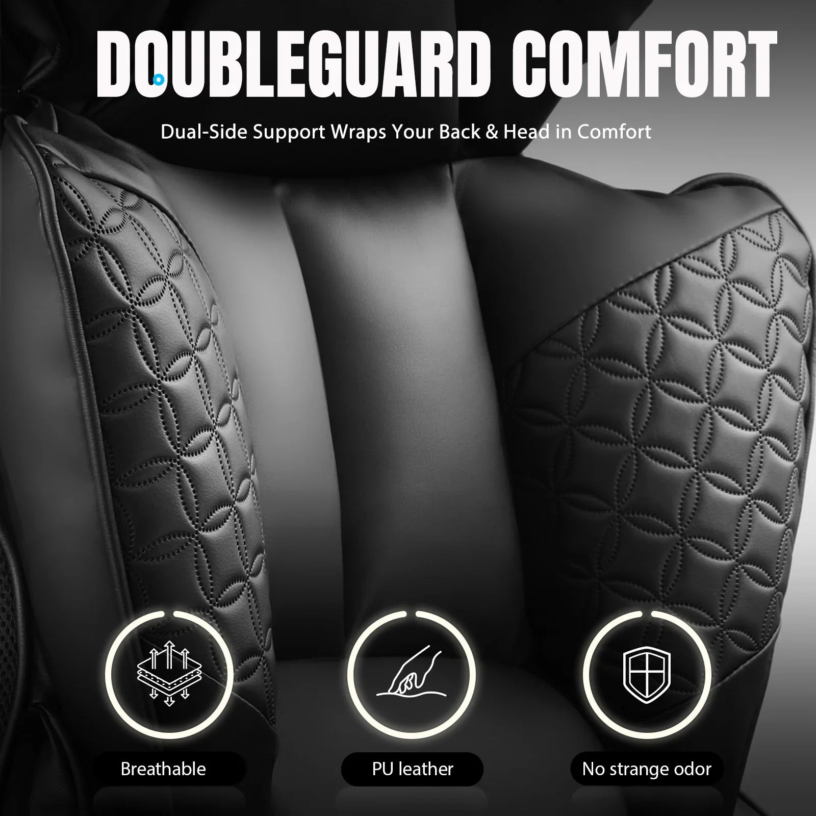 Ergonomic Leather Gaming Chair High Back Office Chair with Footrest
