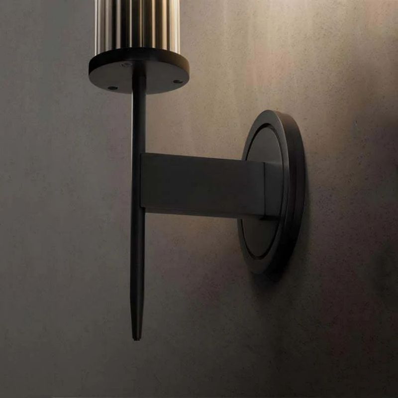 Solid Brass Wall Sconce with Glass Shade E26 15.7" Lamp