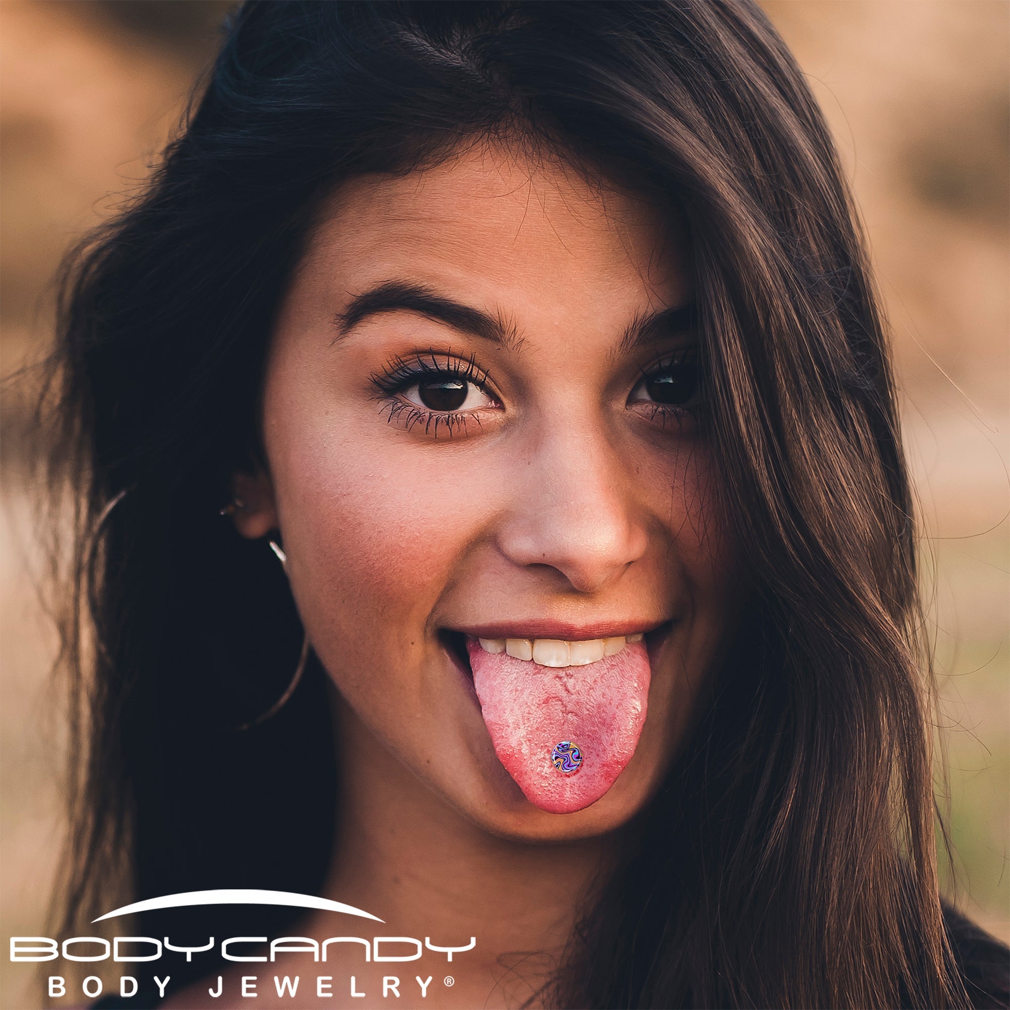 Funky Swirls Barbell Tongue Ring by Onyx O