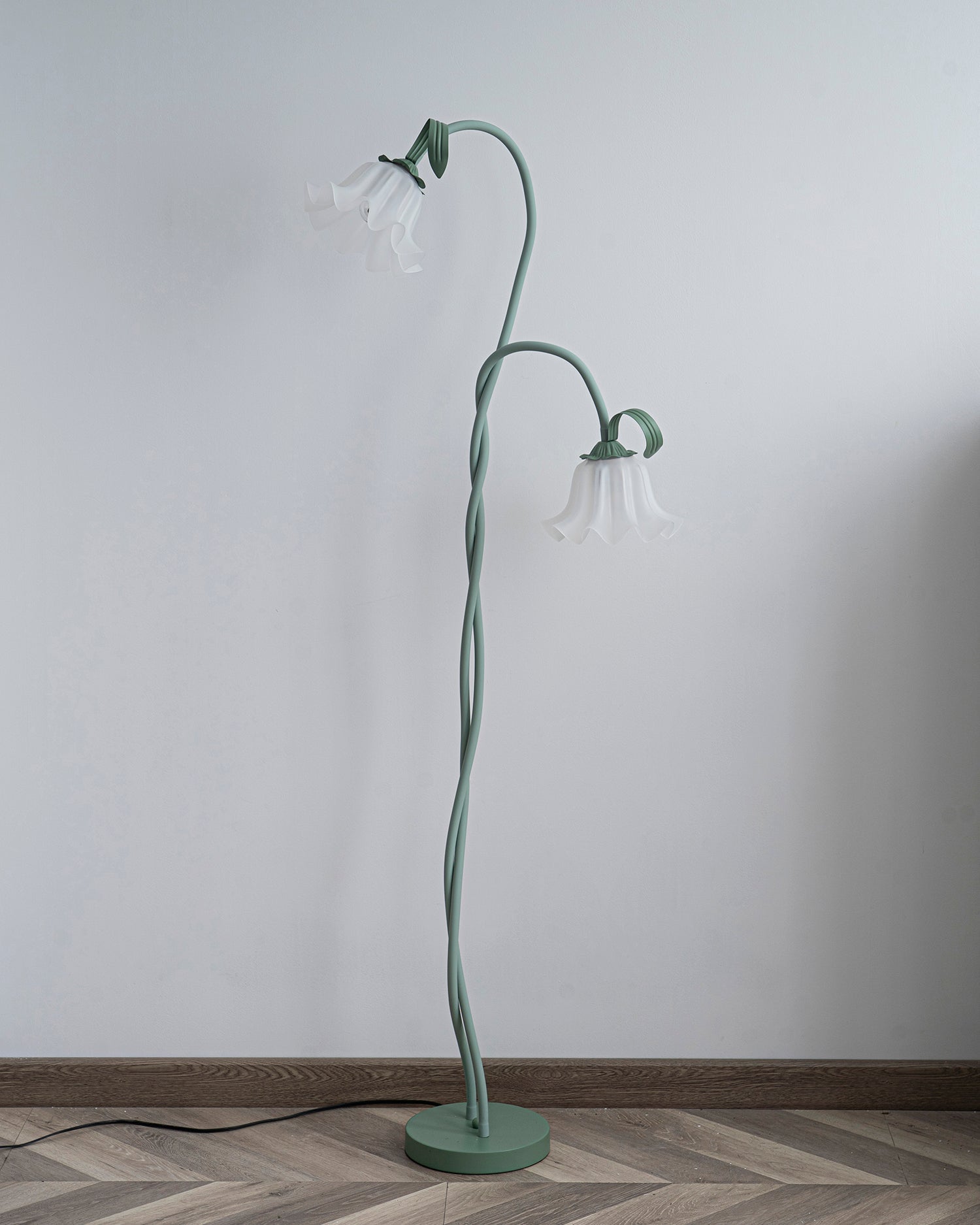 Calla Flower Floor Lamp Matte Green Floral Standing Light