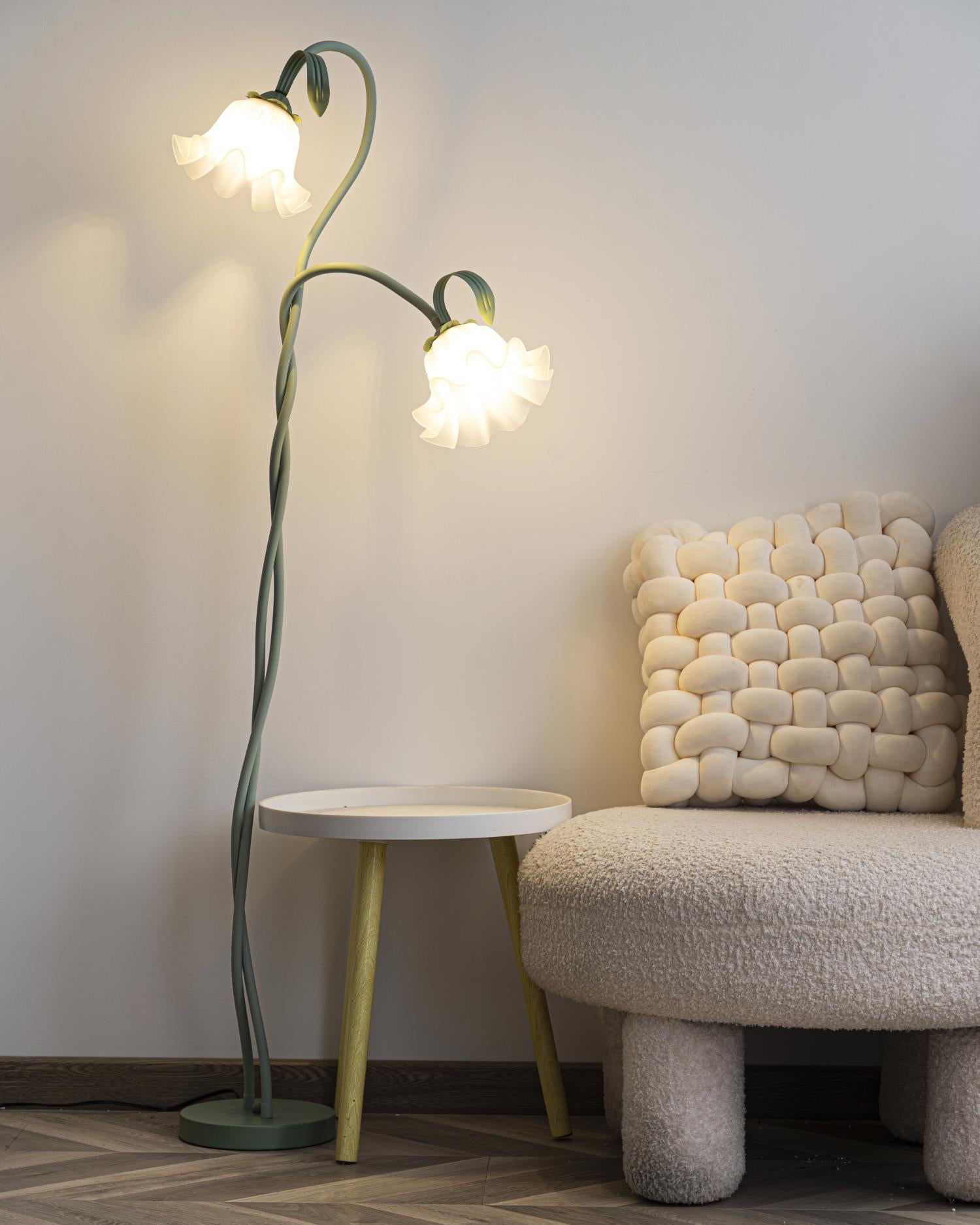 Calla Flower Floor Lamp Matte Green Floral Standing Light