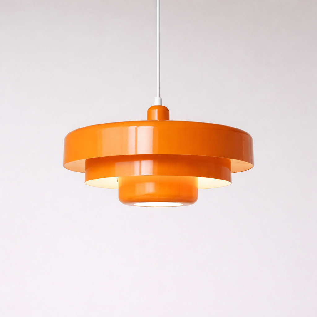 Medieval Danish Chandelier Multicolor Retro Pendant Light Orange Ceiling Lamp