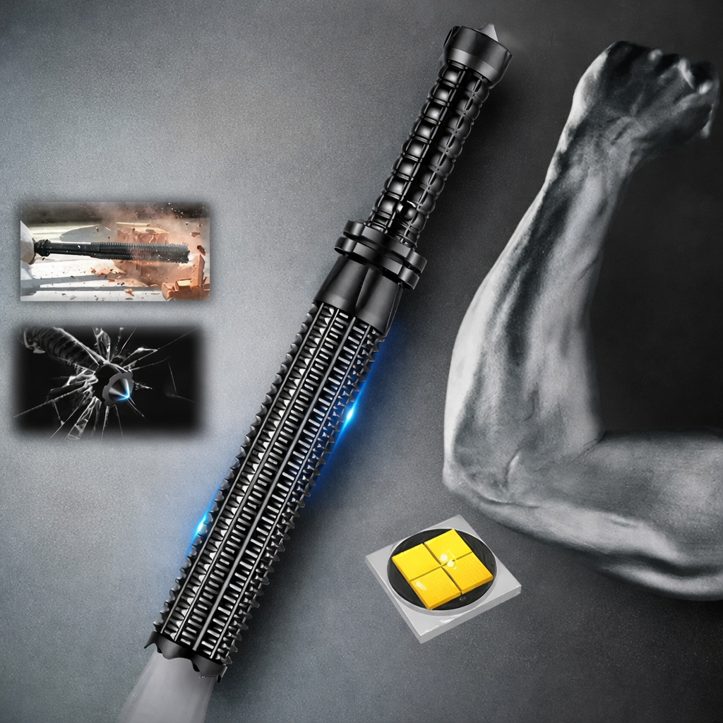 Heavy-Duty Telescopic LED Flashlight with Zoom Beam – Compact Utility Tool