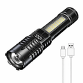 High Power LED Flashlight TYPE-C Rechargeable COB Torch Outdoor Camping Hiking Light