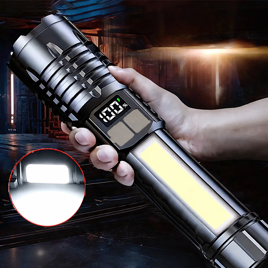 High Power LED Flashlight TYPE-C Rechargeable COB Torch Outdoor Camping Hiking Light