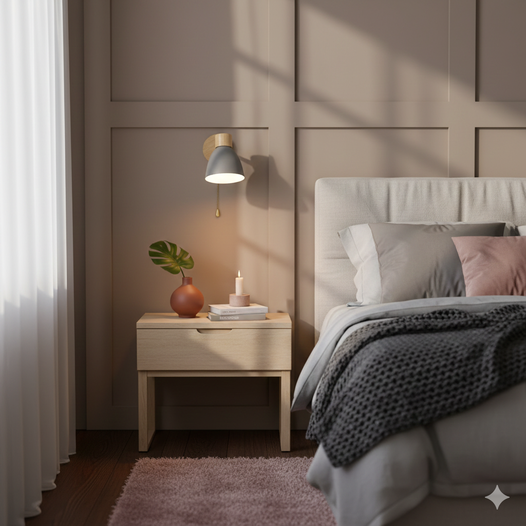 Modern Minimalist Wooden Cone Wall Sconce LED E27 Wall Light