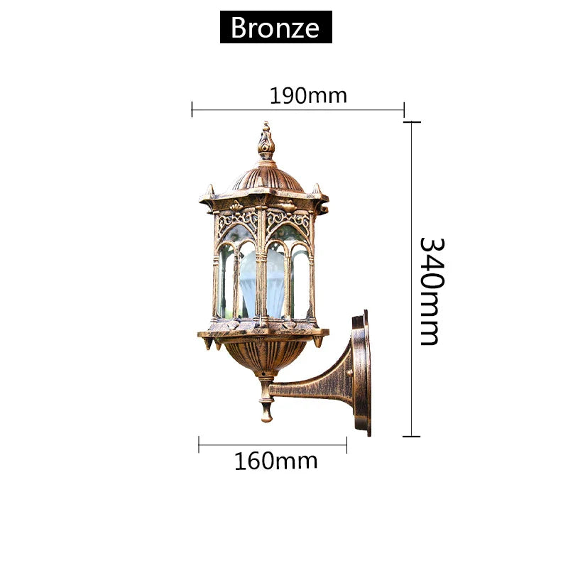 Retro Outdoor Waterproof E27 Wall Lamp Garden Courtyard Villa Balcony Sconce