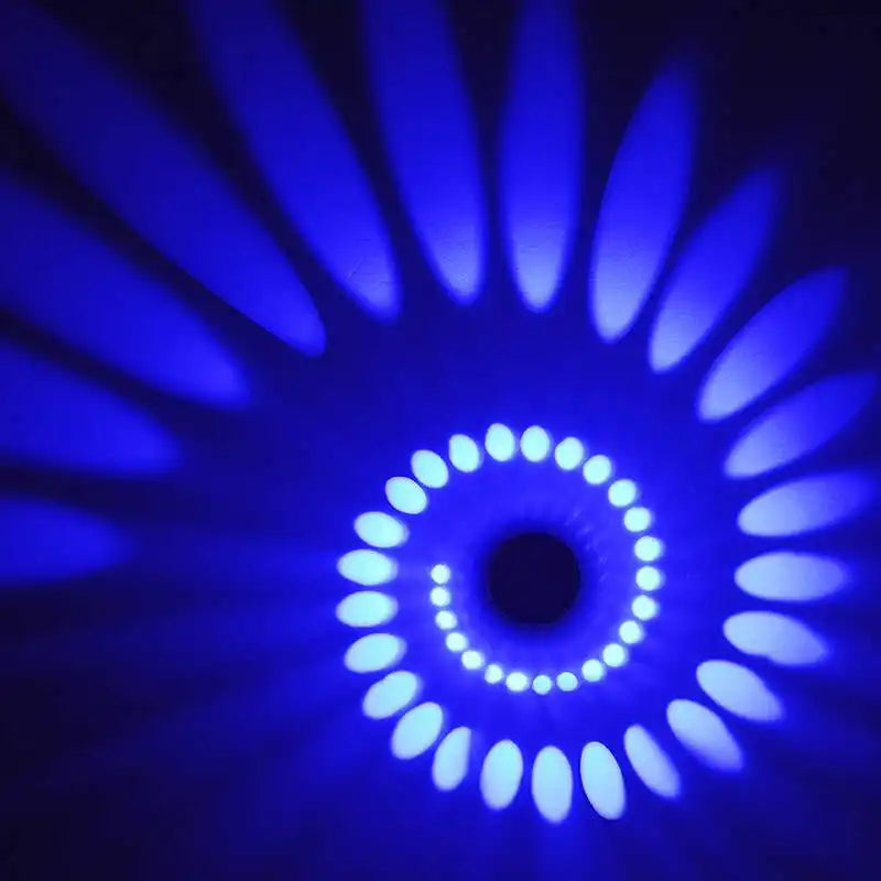 RGB LED Wall Light Spiral Design Aluminum Decorative Lamp for Bar Hall