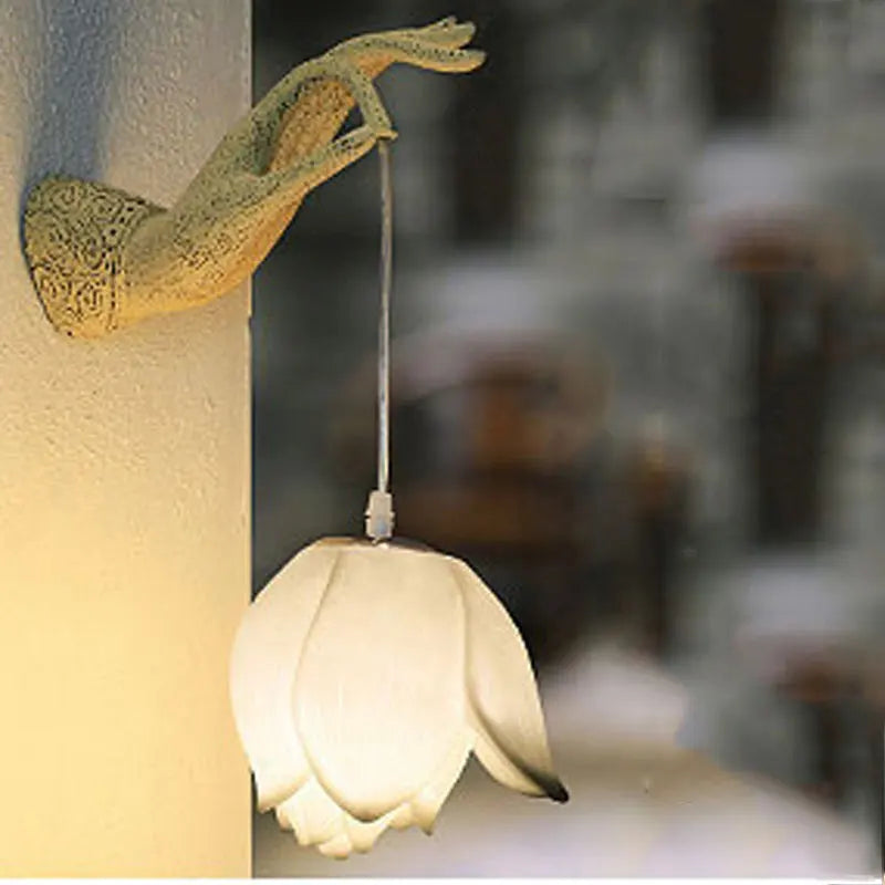 Modern Chinese Lotus Wall Lamp Creative Corridor Hallway Teahouse Art Decor Light