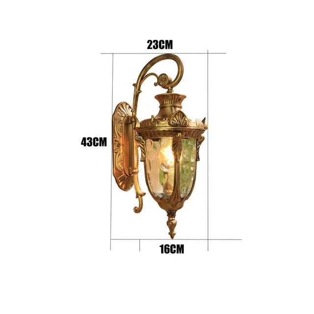 Europe Retro Outdoor Wall Lamp Waterproof American Style Exterior Garden Light