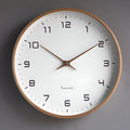 Nordic Wooden Wall Clock 30cm Silent Quartz Minimalist Numeric Dial