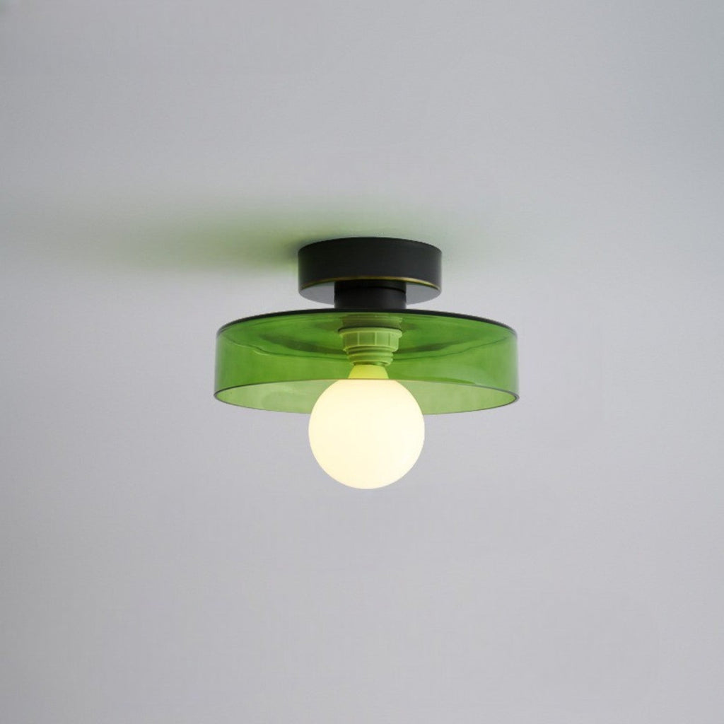 Bauhaus Glass LED Ceiling Light 1-Light Round Dimmable Indoor Fixture