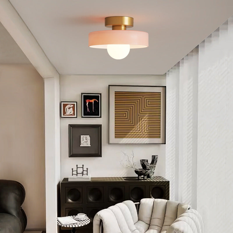 Bauhaus Glass LED Ceiling Light 1-Light Round Dimmable Indoor Fixture