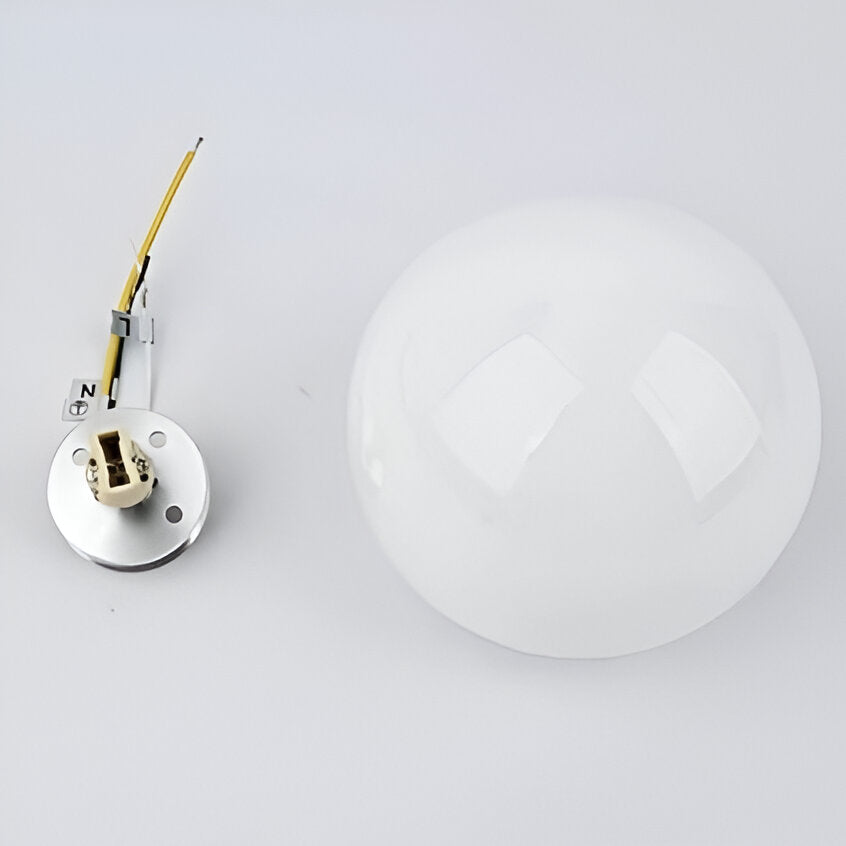 Minimalist Round Glass Wall Sconce LED 1-Light