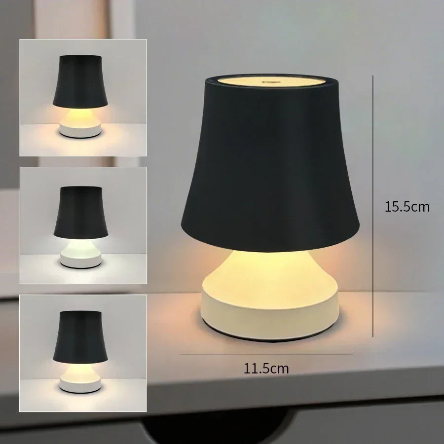 Rechargeable LED Desk Lamp 3-Color Adjustable Bedside Table Light Modern Decor
