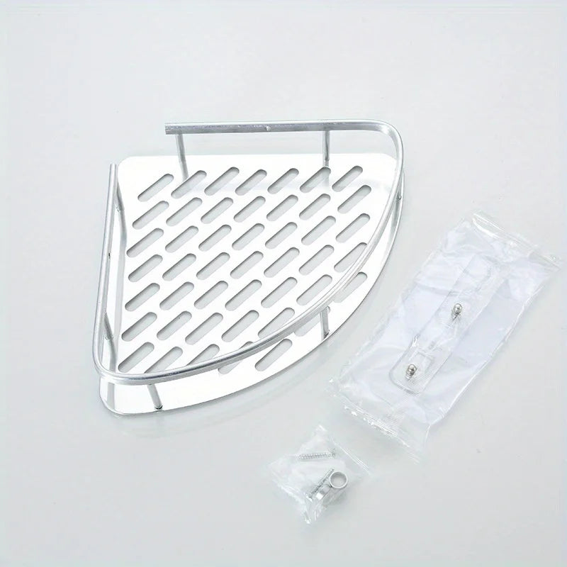Stainless Steel Tension Shower Caddy Corner Shelf Bathroom Organizer Storage