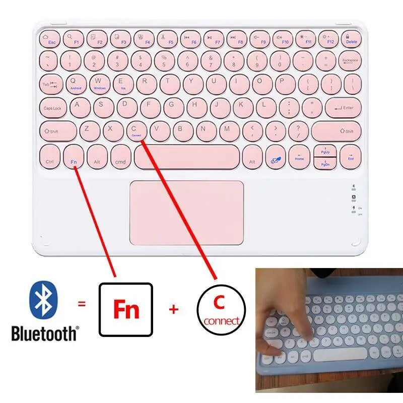 Bluetooth Keyboard Case for 11 Inch Tablet 2025 Touchpad Wireless Cover