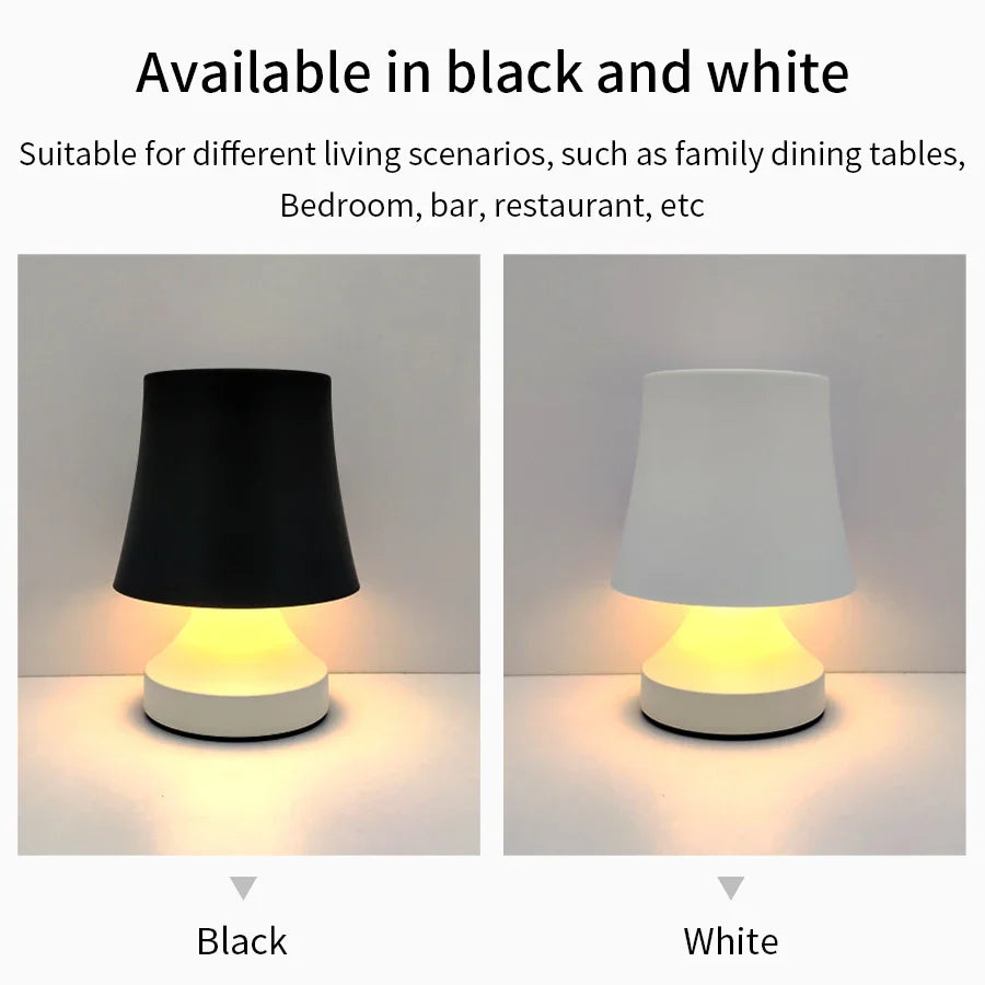 Rechargeable LED Desk Lamp 3-Color Adjustable Bedside Table Light Modern Decor