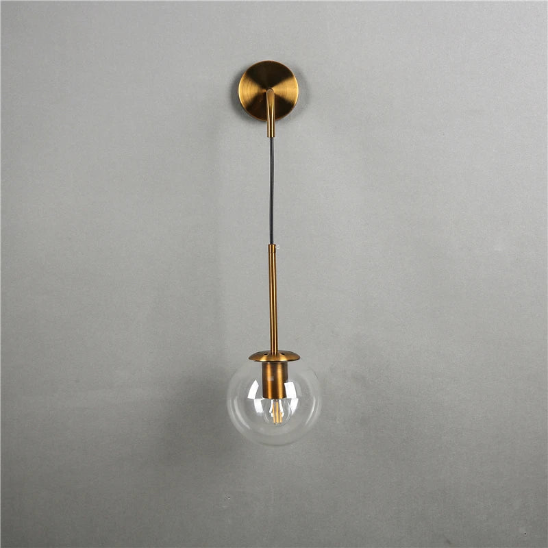 Nordic Glass Ball Wall Sconce LED Bedside Living Room Corridor Stair Light