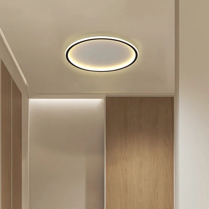 Nordic Minimalist LED Ceiling Light Circular Remote Control Bedroom Living Room