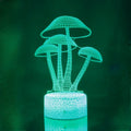 Mushroom 3D LED Night Light for Kids Bedroom Color Changing Illusion Bedside Lamp