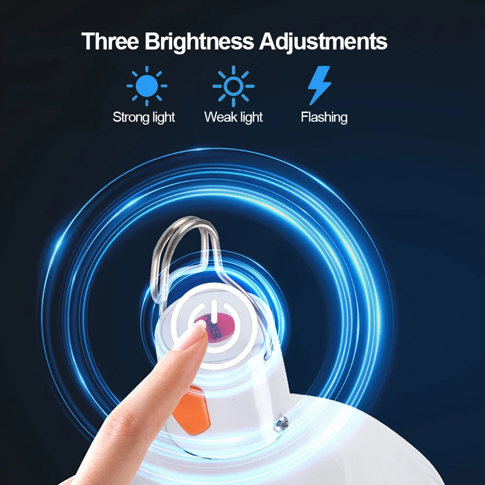 USB Rechargeable LED Bulb Portable Camping Light Emergency Hanging Tent Outdoor