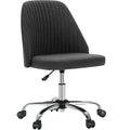 Armless Small Desk Office Chair Swivel Vanity Task Chair with Back and Wheels