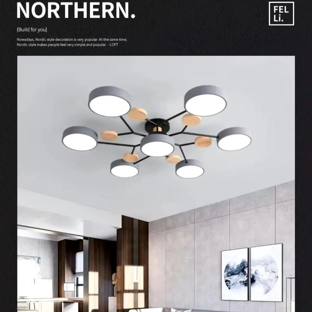 IRALAN LED Ceiling Chandelier 3-Color Pendant Light for Bedroom Living Room Hotel