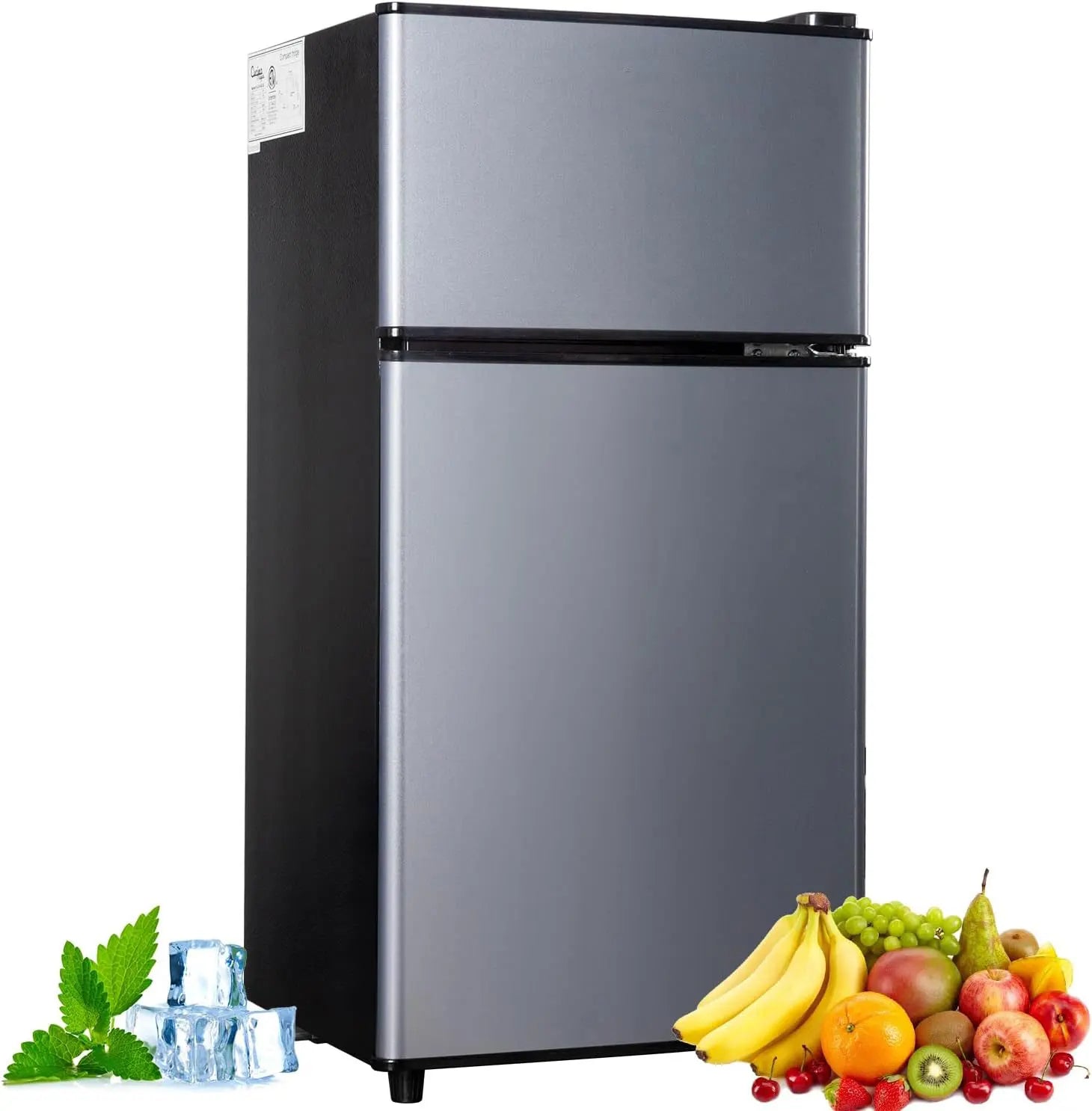 2.9 Cu.Ft Mini Fridge with Freezer Small Energy-Saving Double Door Refrigerator