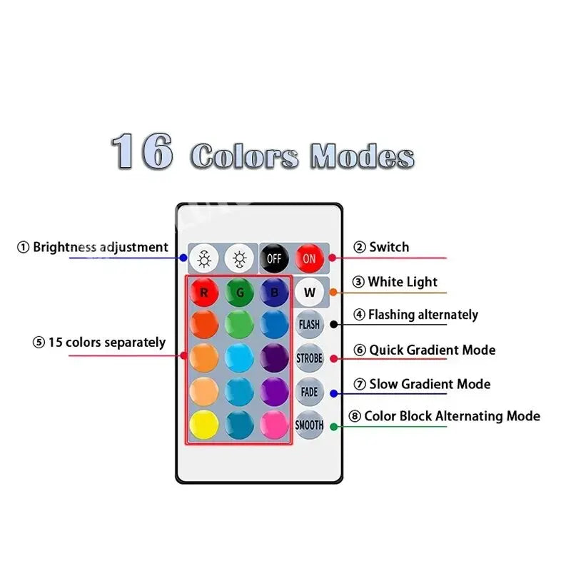 16 Color RGB LED Smart Bulb E27 Dimmable with Remote Multicolor Light